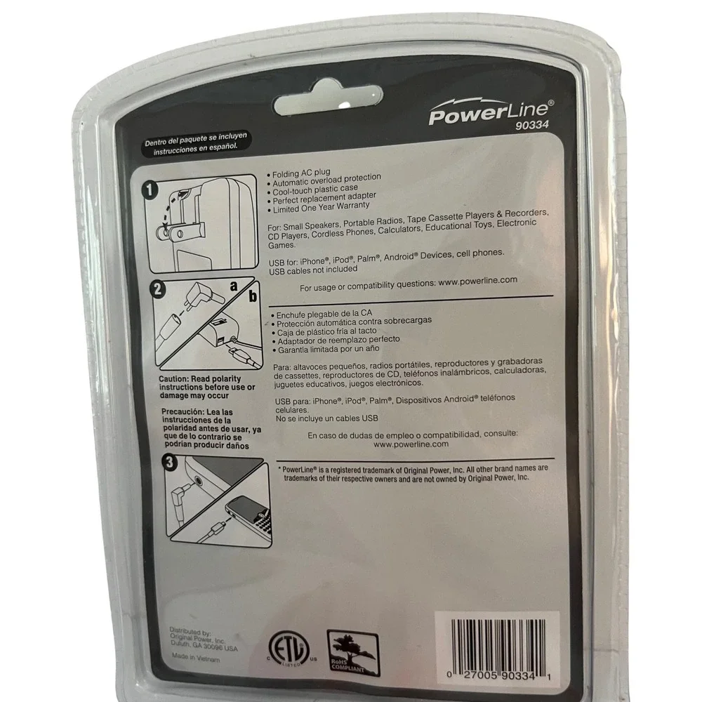PowerLine Multi-Use AC Adapter with USB Power 3-12V 1300mA 7 Tips Universal